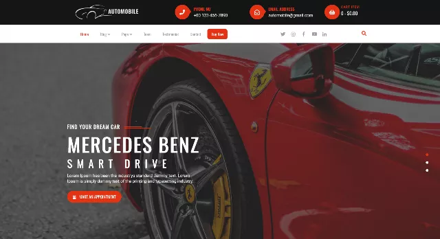 Automobile Hub: A Free Auto School Website Design