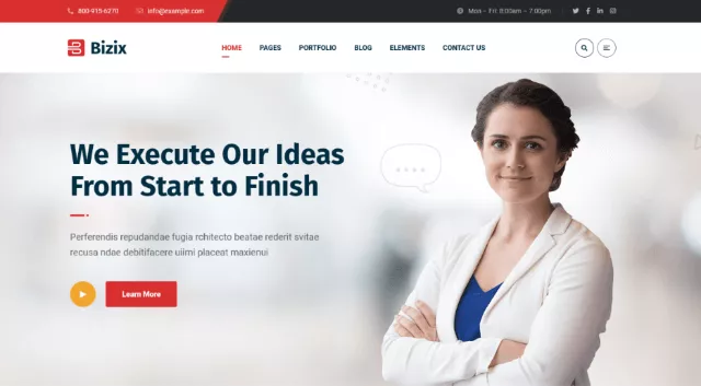 Bizix: An Elegant Corporate Site Layout