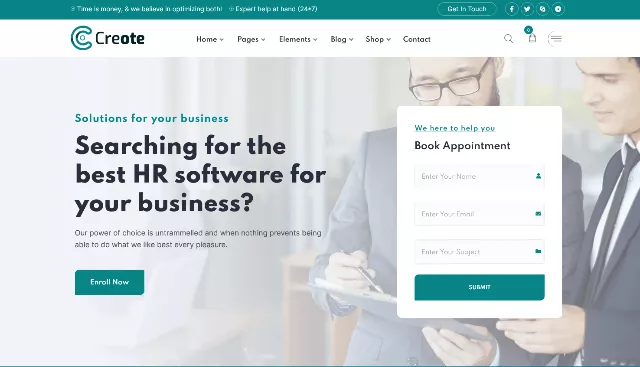 Creote: A Genuine Organic HR Website Template