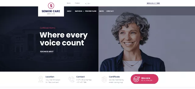 Senior: an Elegant Website Template for Senior Living