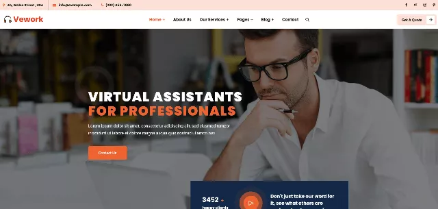 Vework: A Sleek Remote Support Landing Page