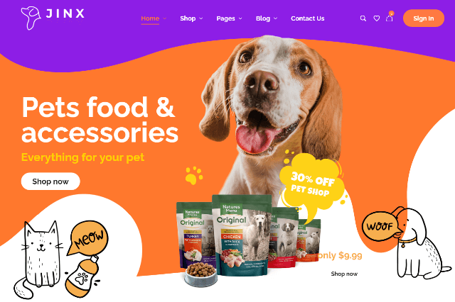 Jinx – Pet Clinic Website Layout for Modern Animal Care
