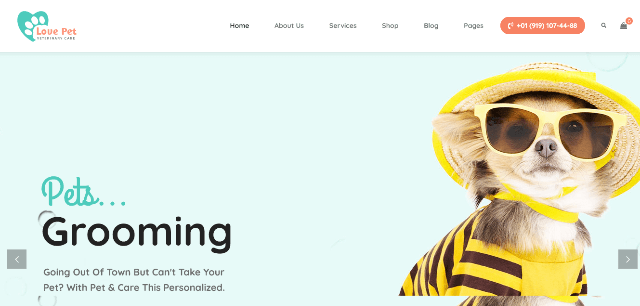 LovePet – Veterinary clinic WordPress design for pet care websites