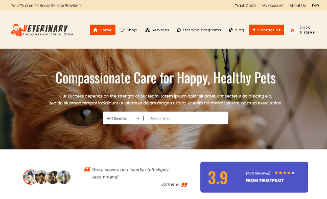 The9 – Veterinary WordPress Theme for Modern Animal Clinics
