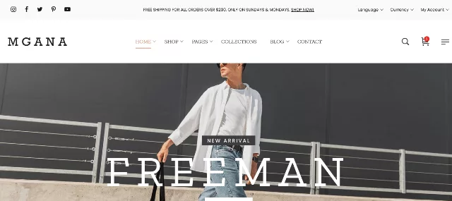 Mgana fast-loading WordPress template perfect for online shops