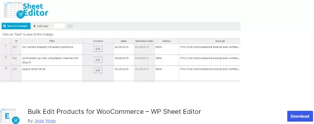 WP Sheet Editor – Products Bulk Editor for WooCommerce