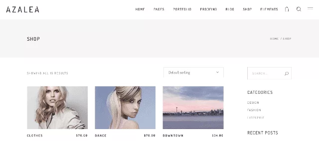 Azalea – funktionales Apparel WooCommerce-Design mit sauberen, modernen Kleidung-Layouts