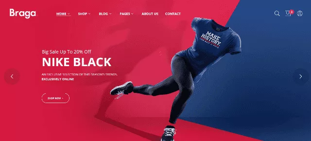 Braga – stylisches WordPress-Theme für Kleidungsshops, einfach und übersichtlich