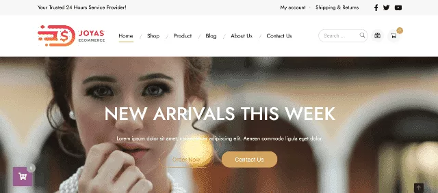 Joyas-Theme mit schicken Kleidung-Layouts. Wirkt mühelos, macht fast Lust, einfach herumzuklicken und einzukaufen.