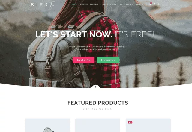 Rife-WordPress-Theme für Kleidungsshops