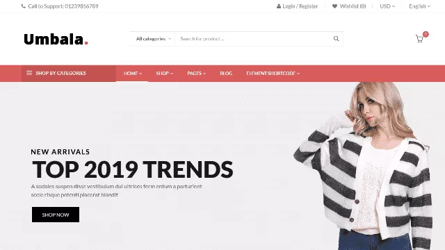 Umbala – trendiges WooCommerce-Theme für Outfit-Shops mit modernen, stylischen Layouts