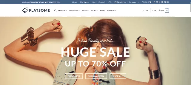 Flatsome WordPress theme with modern online store layout