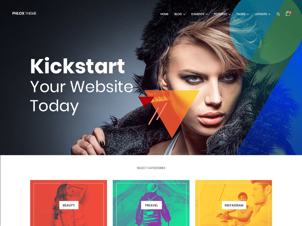 Phlox preview — a free WordPress eCommerce theme with a clean product grid layout