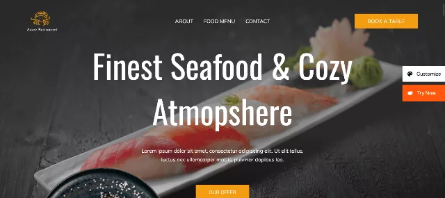 Astra WordPress theme starter template used for a food blog website