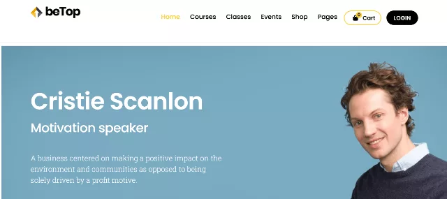 BeTop motivational speaker WordPress theme with booking calendar demo