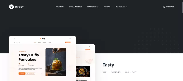 Blocksy modern WordPress theme with food blog and WooCommerce layout