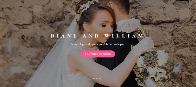 Catch Wedding free theme homepage with slider