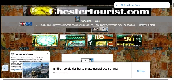 Chestertourist.com travel information website example of websites with bad user interface
