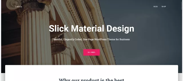 Hestia material design WordPress theme for one-page Beaver Builder sites