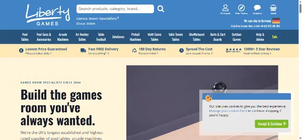 Libertygames.co.uk games store layout example of bad ecommerce websites