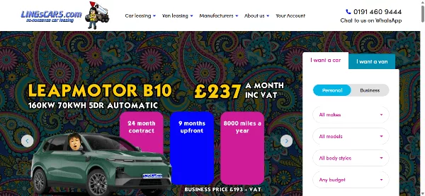 Lingscars.com colorful chaotic homepage example of bad website design