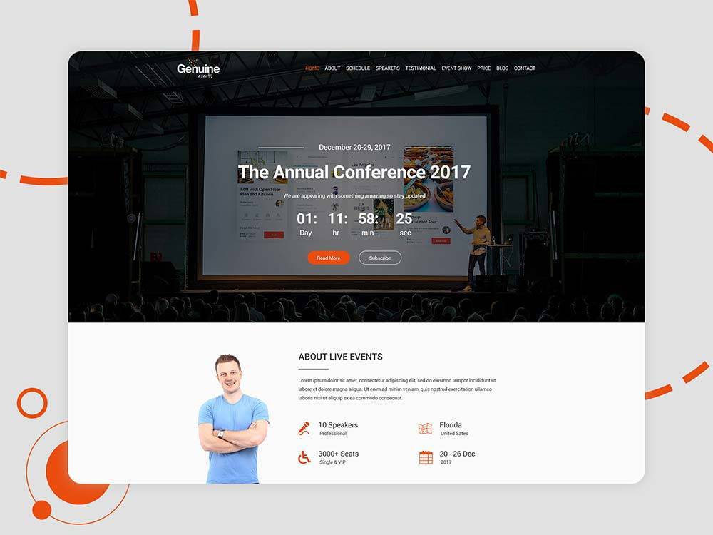 Geinuine – Conference and Event free templates webpage