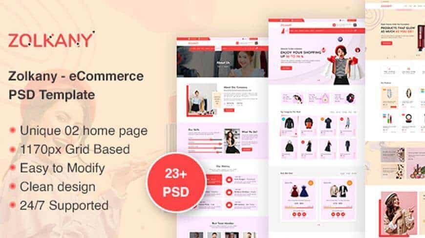 Download Zolkany Free Psd Photoshop Format Template Ecommerce Mockup