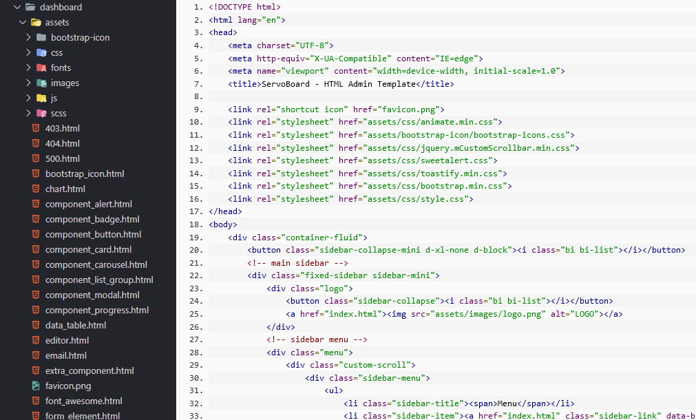 Free HTML Backend Template