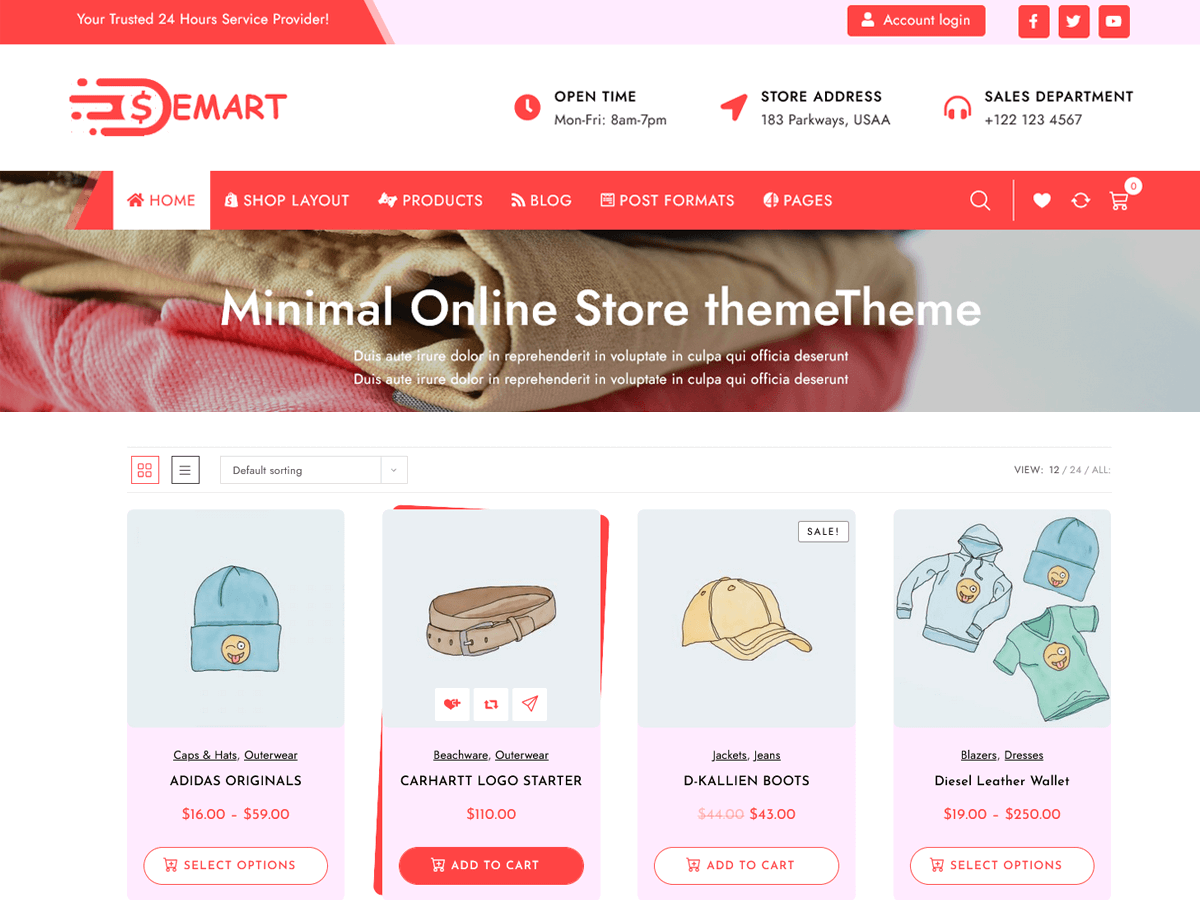 eMart – Kostenloses eCommerce WordPress-Design mit einsatzbereitem Demo-Setup zum Erstellen moderner Online-Shops.